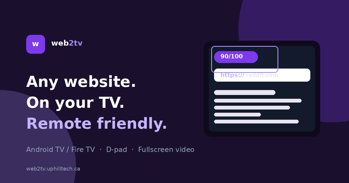 web2tv — Any Website on Your TV